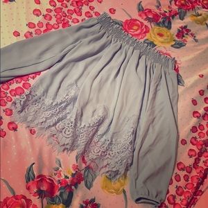 Off the shoulder lace top (baby blue)